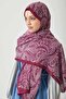 Floral Motif Shawl Plum - 4
