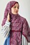 Floral Motif Shawl Plum - 6