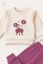 Baby Girl Floral Embroidered 2-Piece Set with Ruffle Detail, Seasonal Baby Set - 7