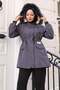 Zippered Hooded Coat Gray 19270 - 2