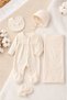 Girls' Lace 5-Piece Hospital Discharge Set Romper Blanket 90*90 Cotton-Covered 0-3 Months