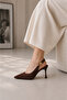 Women's Brown Pointed-Toe Heeled Shoes | Stiletto Heel | Ankle-Strap Chic Comfortable Stiletto 9 cm - 7