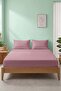Dusty Rose Ranforce Cotton Double Elastic Bed Sheet Set 160X200 cm