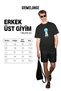 Tiburcio men's 100% organic cotton round neck black t-shirt with print detail - 6