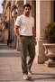 Sorrentino Relax Fit 100% Cotton Flared Fabric Men's Jogger Pants - Hunter Green - 4