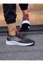 Lace-Up Knitwear Unisex Sports Shoes-Black-White-Red
