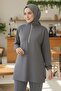Zippered Modal Double Set - 1013-Fume
