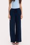 Women's 100% cotton baggy fit comfortable cut elastic waist navy blue pants with muslin fabric pockets - 2