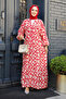 Red Patterned Hijab Dress - 23586k - 2