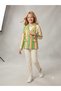 Girls' colorful striped logo detailed blazer jacket - 2
