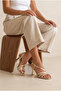 Women's Thin Heel Gold Buckle Detailed Elegant Shoes - 7