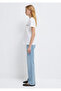 Logo Printed White T-Shirt Semi Slim Fit / Semi Narrow Cut 1612962-620 - 4