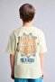 100% Cotton Oversized Crew Neck Safari Back Printed Short Sleeve Light Green T-Shirt for Boys H7191 - 6