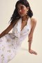 Halter Neck Floral Sleeveless Halter Neck Midi Ecru Dress H9339Ax26Sm - 3