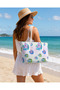 Women's Beach Bag Fish Pictures Patterned Picnic and Daily Use Soft Rope Handle - 3