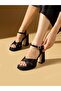 RING Black Satin Heeled Women's Shoes - 2