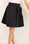 Girl's Skirt with Bow Accessory, Elastic Waist, 6-12 Years, Black - 2