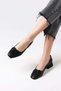 Dolly Black Color Blunt Toe Women's Short Heeled Shoes with Buckle Accessories - 3