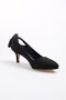 Drop Black Color Suede Women's Low Heeled Shoes - 8