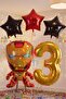 Avengers Iron Man Concept 3 Years Old Gold Number Balloon Set Iron Man Concept Birthday Balloon Set