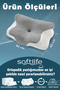 Nova Visco Pillow Orthopedic Neck Support Memory Foam Ergonomic Pillow Gray Viscose Cover 62X42X13/10Cm - 8