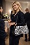 White Gold Buckled Zebra Patterned Women's Shoulder Bag |   White Mt1606
