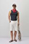 Lace-Up Loose Fit Shorts Ecru - 2