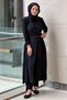 Crochet Knitwear Fabric Garnished Belted Long Knitwear Vest - 2