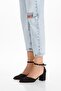 Black Suede Women's Low Heeled Classic Thick Heeled Comfortable Shoes Seferi739 - 3