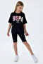 4-15 Years Old Licensed Us Polo Assn Girl's Set-Black - 2