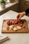 Grain Beech Wood 3-Piece Cutting and Presentation Board Set - S/M/L Cutting Board with Liquid Channel and Hanging Hole - 6