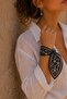 Patterned Scarf White-Black