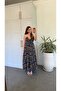 Navy Blue Chiffon Strap Dress - 2