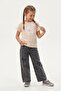 Girl's Set Includes Top and Bottom, Super Quality Cotton Fabric Top, Combed Cotton Fabric Bottom, Baggy Jeans with Elastic Waist. - 5