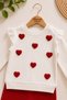 Baby Girl/Child Love Heart Embroidered Snap-Back Shoulder Baby Set 2-Piece Top and Bottom Seasonal Monthly 3-6-9-12 - 3