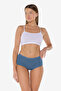 Women's Blue 3-Pack Wide-Ribbed Non-Marking Modal Panties 3m1906 - 4