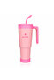 1200ml Stainless Steel Tumbler with Handle, Straw, Infuser, Boot, Insulated Water Bottle (Pink)
