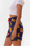 Women's Garfield Printed Navy Blue Pajama Shorts Relaxed Fit Summer Home Shorts Elastic Waist Sleep Shorts - 2