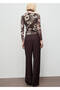 Floral Patterned Scarf T-Shirt - 4