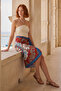 Riviera Paisley Patterned Beach Pareo - Shiny Fabric That Doesn'T Show through - 75X155 cm - 5