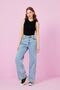 High Waist Blue Palazzo Jeans Lycra Stretchy Jeans - 2