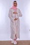 Pink Maternity Pajama Set with Hijab and Dressing Gown Effortt - 3