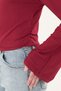 Burgundy Natural Viscose Ultra Soft Waist-Fitting Gathered Detail Wide Long Sleeve Full Stretch Women's Blouse - 2