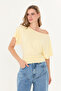 Yellow No-Show Ultra Soft, Waist-Fitting, Fully Stretchable, 95% Natural Viscose, Drop Shoulder Batwing Sleeve Blouse - 2