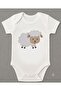 Organic 100% Cotton Lamb Printed Baby Bodysuit with Snap Fasteners Short Sleeve Bodysuit Jumpsuit 5156