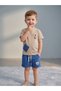 Top-Bottom Set with Teddy Bear Detail, Flexible and Comfortable Children's Set, T-Shirt + Shorts, Ages 1-4