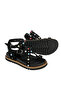 , Women's Genuine Leather Sandals 1611050Z8518 Black - 6