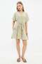 Belted Linen Look Mini Dress - 2