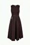Basic Sleeveless Women's Dress with Belt Detail - 6
