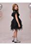 Tulle Dress with Belt for Ages 6-12 - Black 8-9 Years - 7